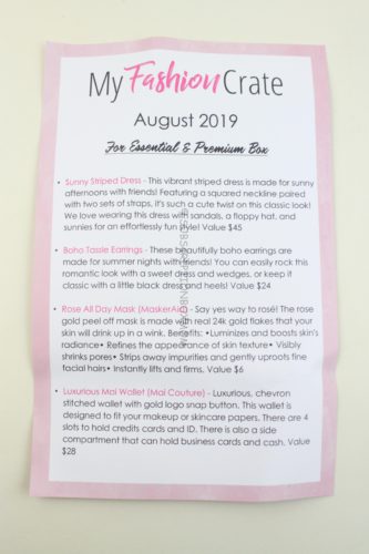 My Fashion Crate August 2019 Review