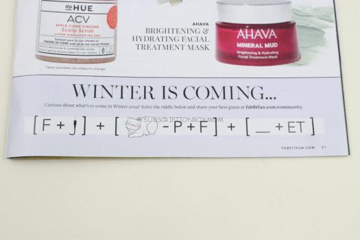 Winter 2019 FabFitFun Spoilers 