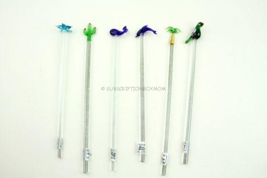 Tropical Glass Stirrers - Set of 6,