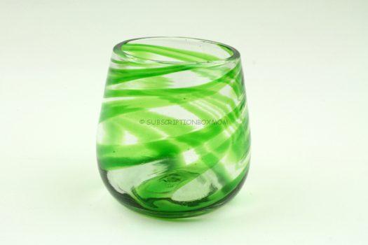 Stemless Wine Glass - Green Swirl
