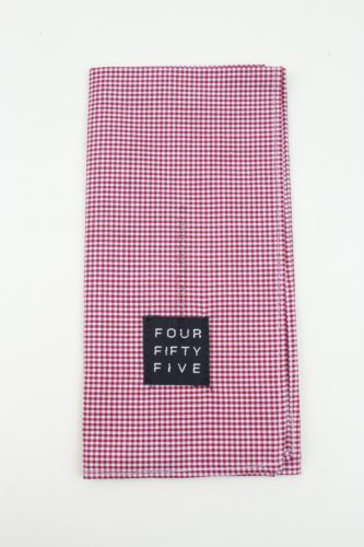 FourFiftyFive Red Gingham Pocket Square
