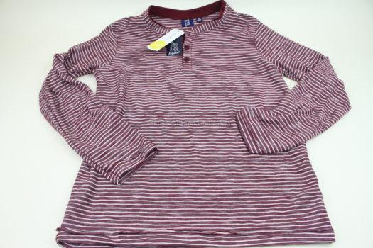 PX Michael Long Sleeve Striped Textured Henley Tee