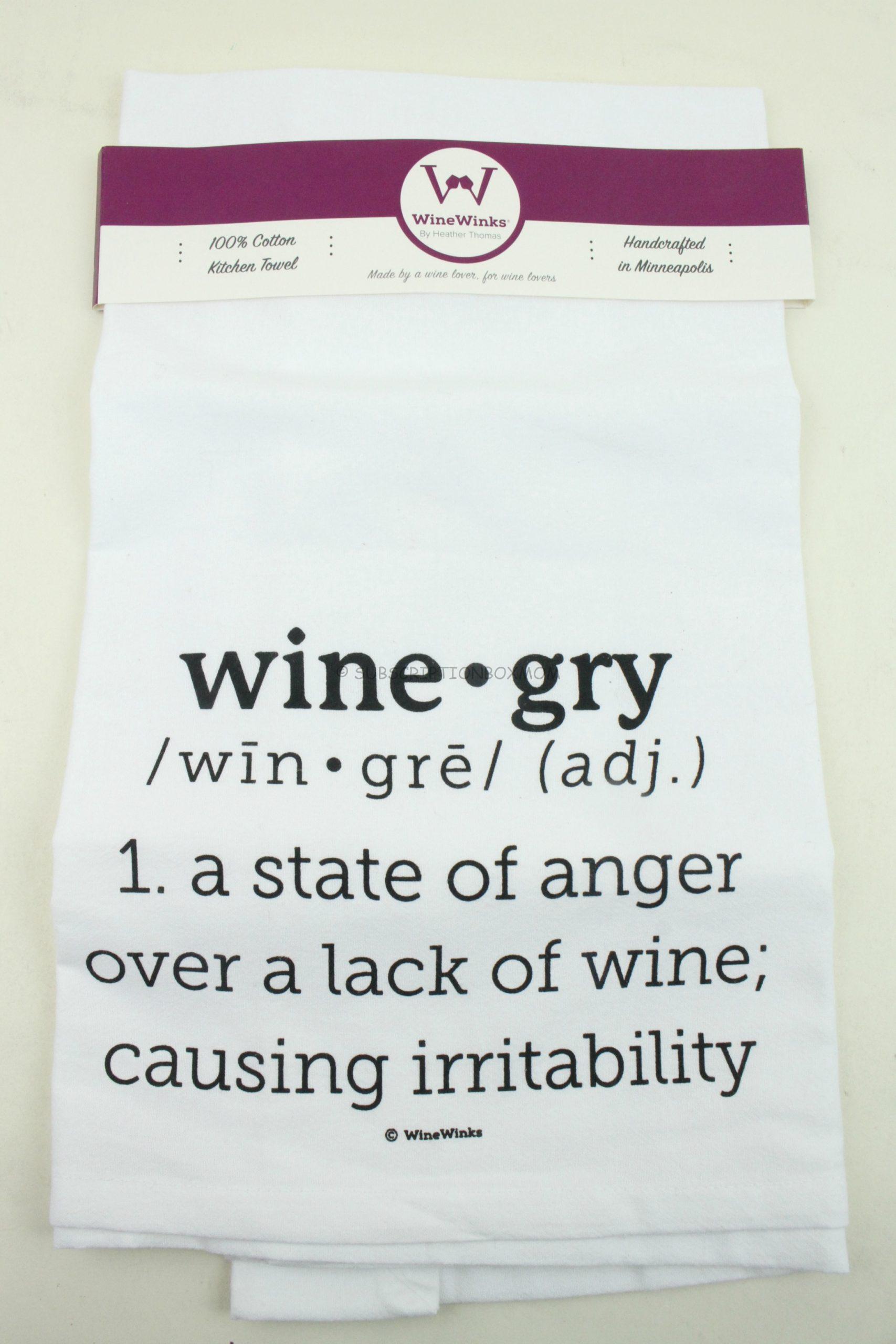 Wine Winks Tea Towel