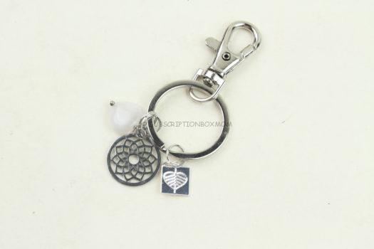 Rose Quartz Heart and Sahasrana Charm Keychain