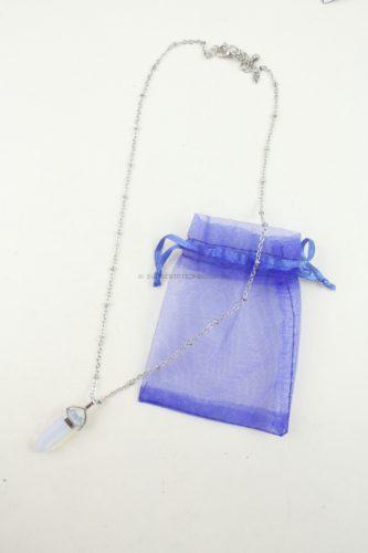 Opalite Point with Silver Plated Decorative Chain