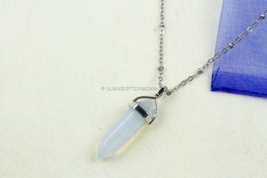 Opalite Point with Silver Plated Decorative Chain