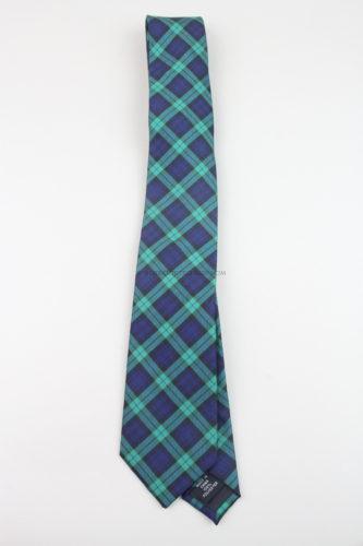 Aristo Green and Navy Tartan Plaid Necktie