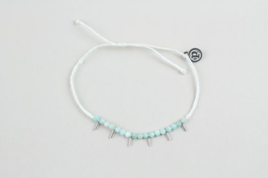 Sea Green, White and Silver Bracelet