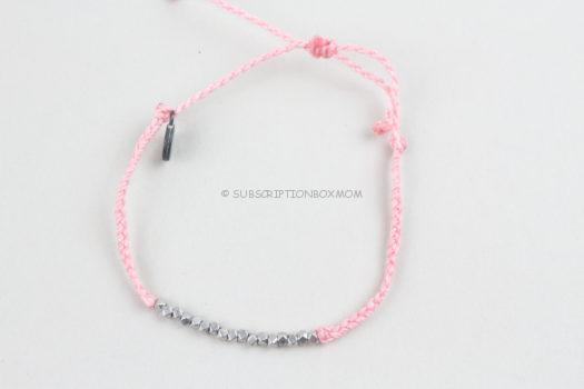 Silver Bead Pink Bracelet