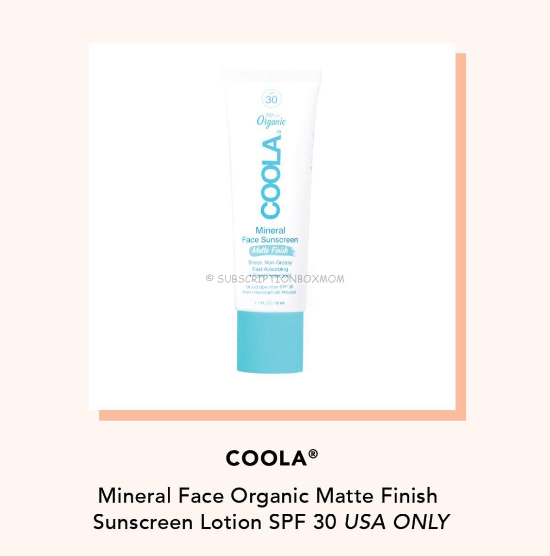 COOLA Mineral Face Organic Matte Finish Sunscreen Lotion SPF 30