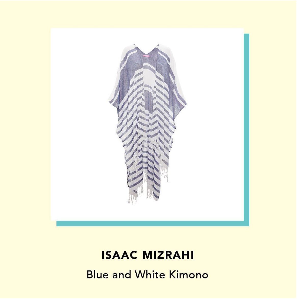 ISAAC MIZRAHI Blue and White Kimono