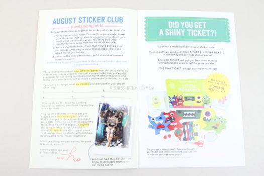 Pipsticks August 2020 Kids Sticker Club Review