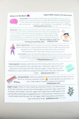 The Momma Box August 2020 Review
