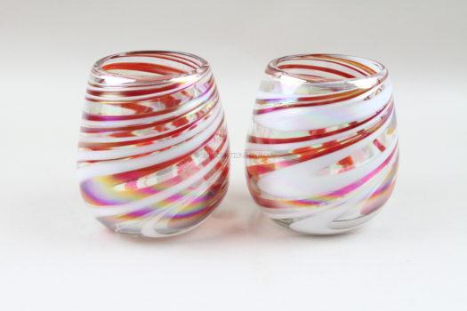 Stemless Wine Glasses - Tropical Swirl