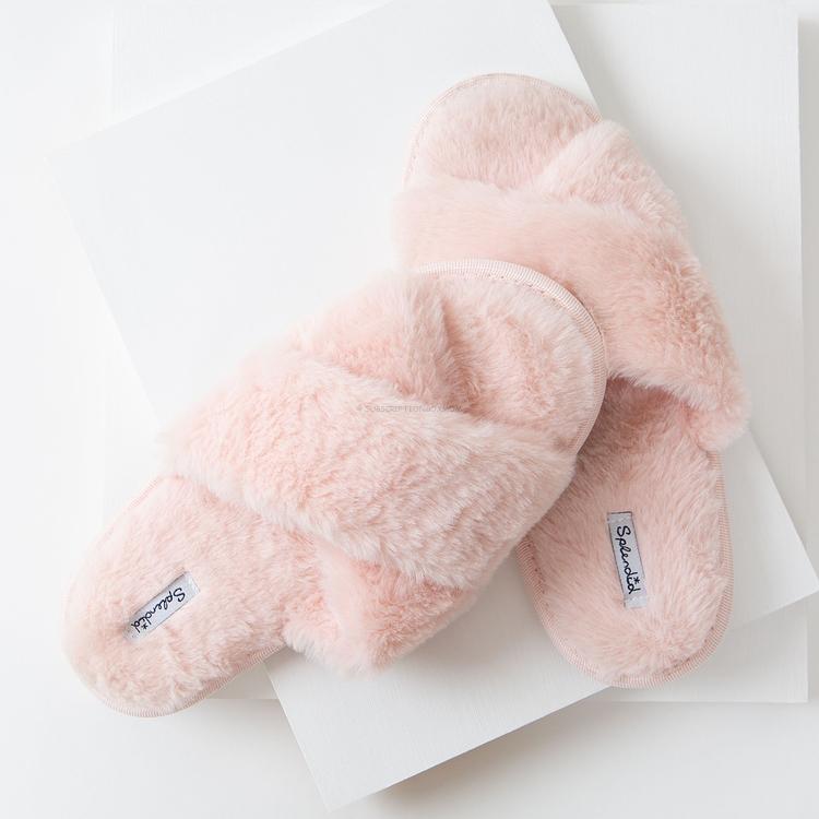 Splendid Faux Fur Slippers in Pink
