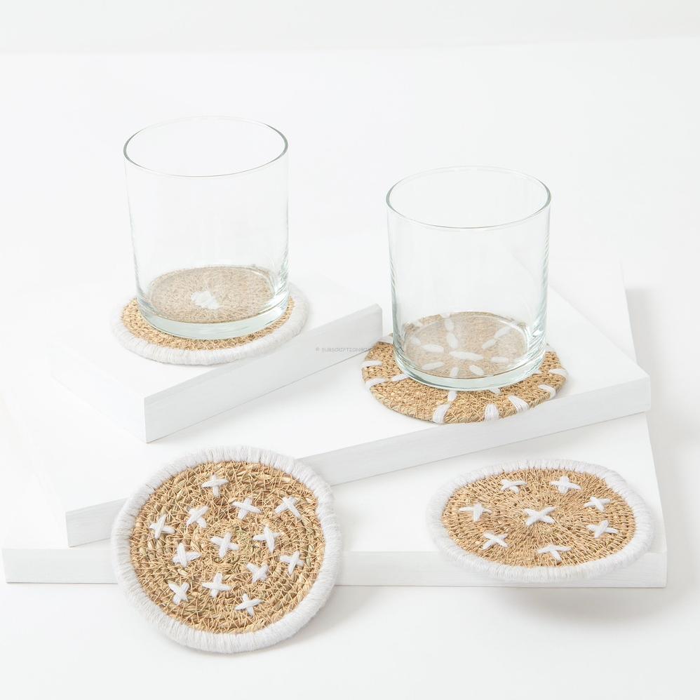 Bloomingville Woven Seagrass Coasters