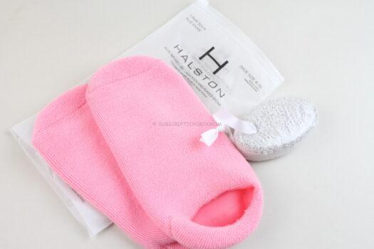 H Halston Aloe Infused Gel Lined Socks & Pumice