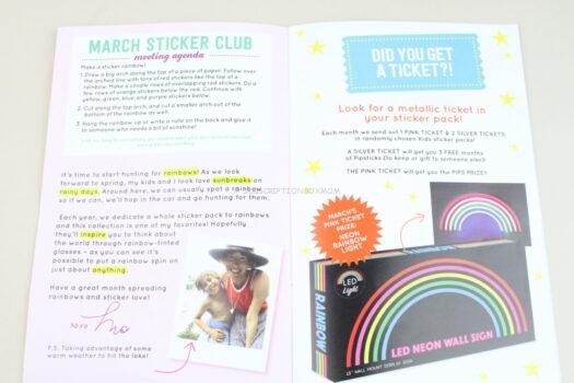 Pipsticks March 2021 Kids Sticker Club Review