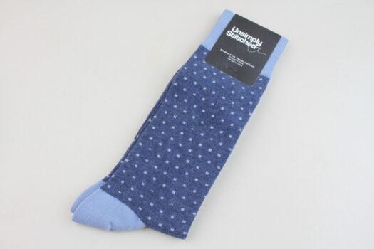 Blue Pin Dot Unsimply Stitched Socks