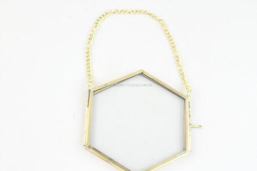 Double Glass Hexagonal Hanging Frame