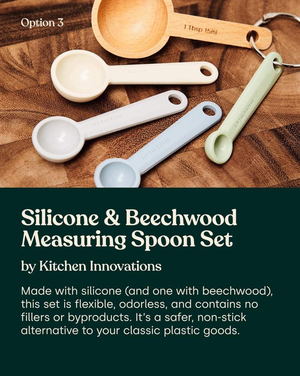 Kitchen Innovations Silicone & Beechwood Measuring Spoon Set