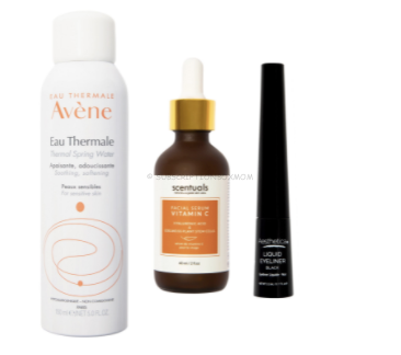 Avene Thermal Spring Water & Scentuals Natural, Organic Skin Care Vitamin C Serum & Aesthetica Liquid Eyeliner Bundle ($67 Value - US/CA ONLY)