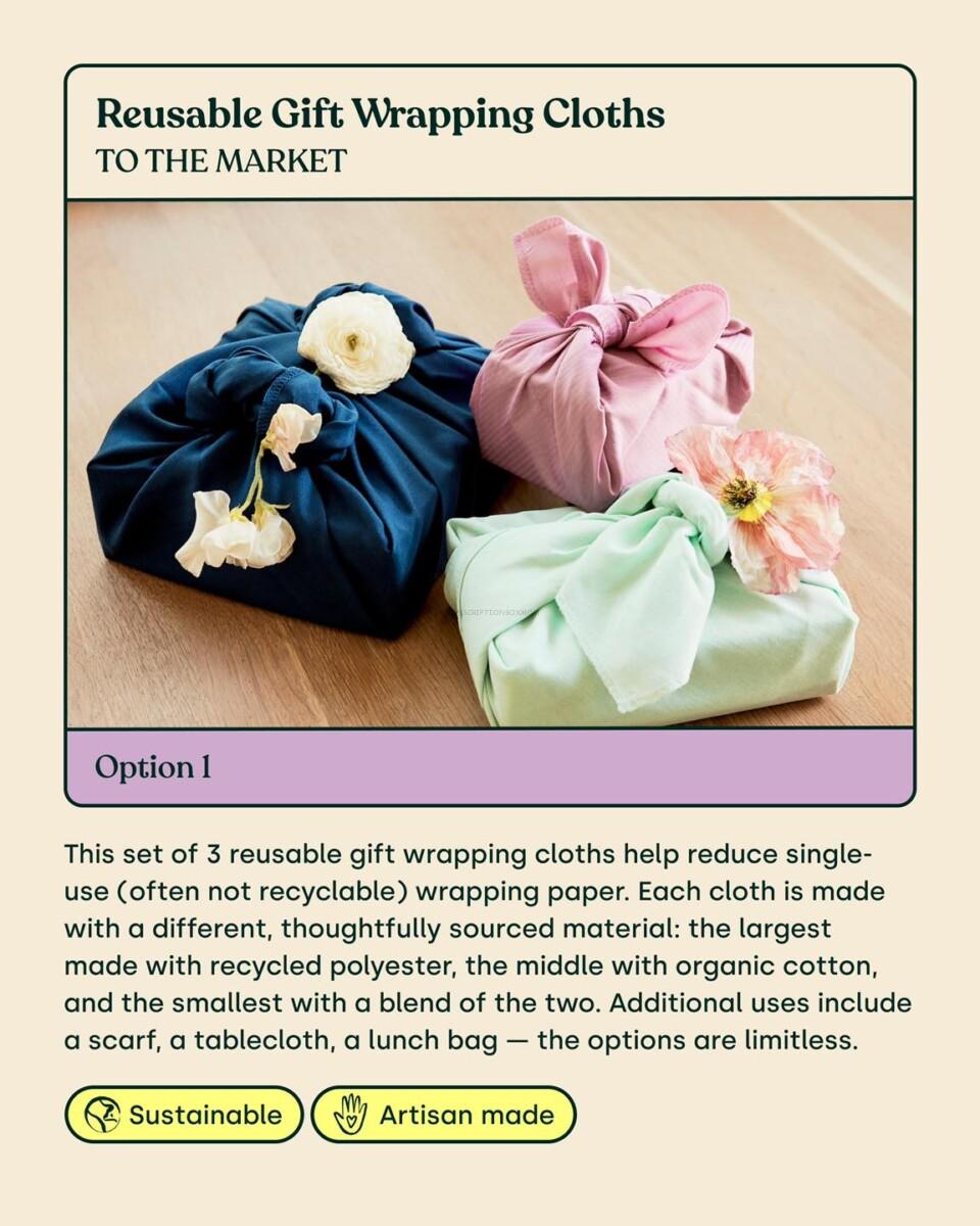 To The Market Reusable Gift Wrapping Cloths