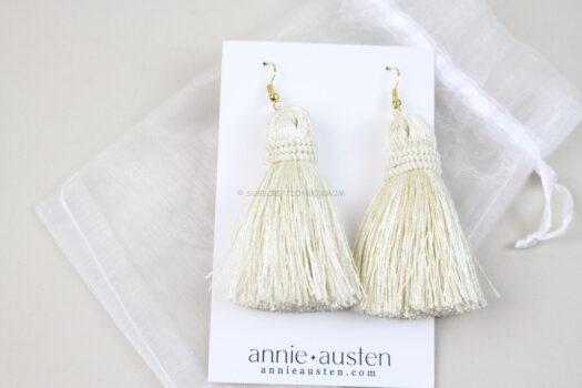 Annie Austen Cream Tassel Earrings