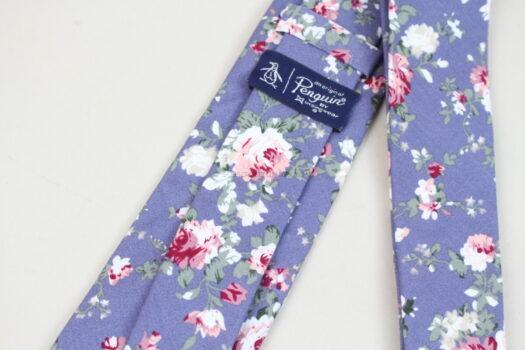 Penguin Brand Blue, White, Pink Tie