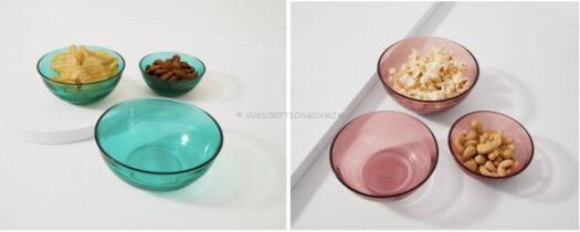 Social Studies Set of 3 Nesting Bowls in Emerald Green & Mauve - $40 Value