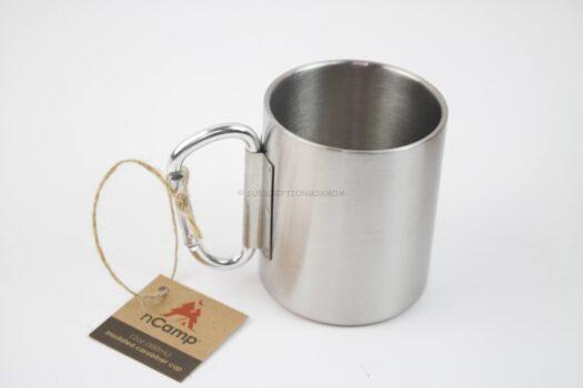 nCamp Double-Wall Insulated Stainless Steel Cup with Carabiner Handle