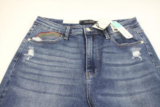 Judy Blue Sybell High Rise Rainbow Embroidery Crop Straight Jean