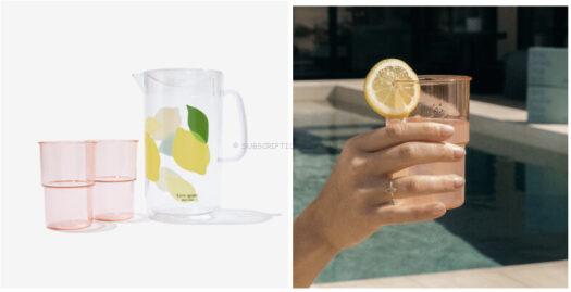 Kate Spade New York Lemon Pitcher & Set of 2 Cups - $38.95 Value