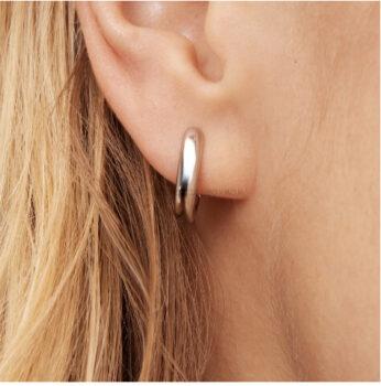 LUV AJ Carmella Hoop Earrings - Silver - $65 Value