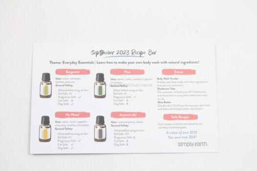 Simply Earth September 2023 Essential Oil Subscription Review