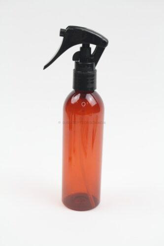 Black Fine Mist Trigger Sprayer & Amber Plastic Bottle