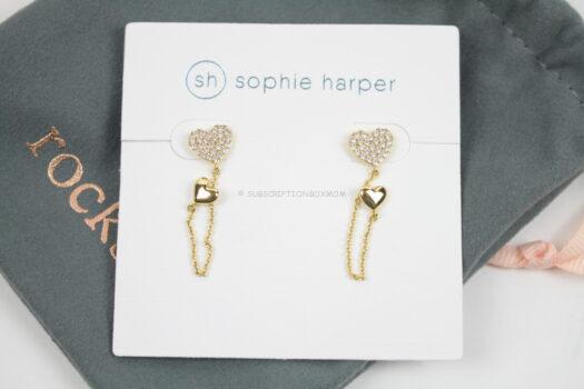 Sophie Harper Double Heart Stud with CZ & Chain