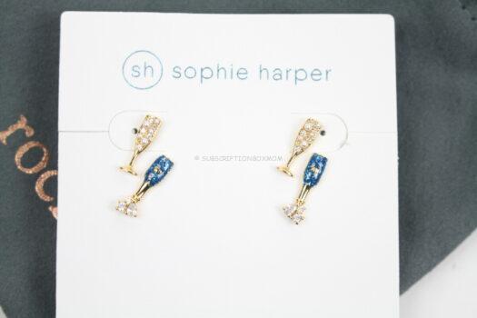 Sophie Harper Champagne & Glass Glitter Studs