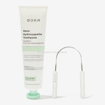 BOKA - Ela Mint n-Ha Toothpaste + Rasana Stainless Steel Tongue Scraper - $20 Value
