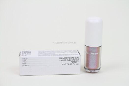 R.E.M. BEAUTY Midnight Shadows Lustrous Liquid Eyeshadow in Fembot (iridescent pink).